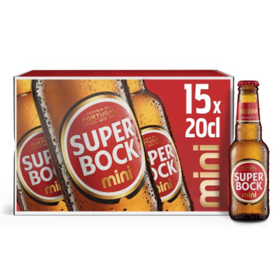 Imagem de Cerveja com Álcool Mini SUPER BOCK emb.15x20cl