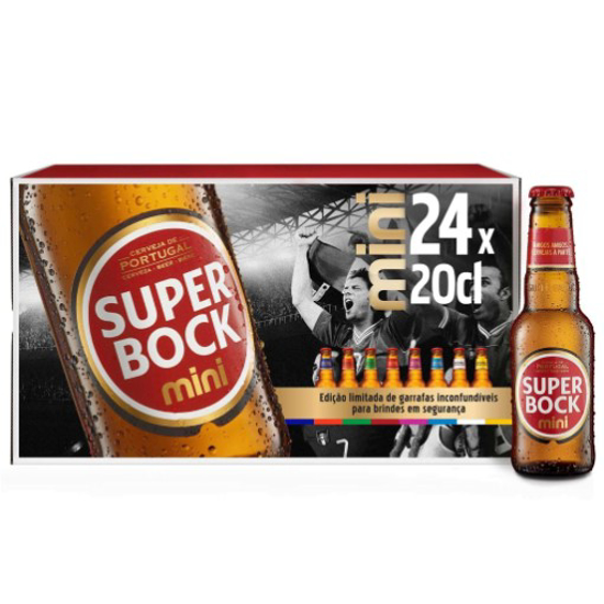 Imagem de Cerveja com Álcool Mini SUPER BOCK emb.24x20cl