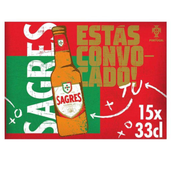 Imagem de Cerveja com Álcool SAGRES emb.15x33cl