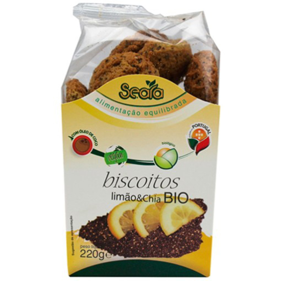 Imagem de Biscoitos de Limão & Chia Biológicos SEARA emb.220g