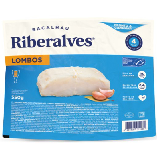 Imagem de Lombos de Bacalhau 4 Meses Cura Ultra RIBERALVES emb.550g Congelados