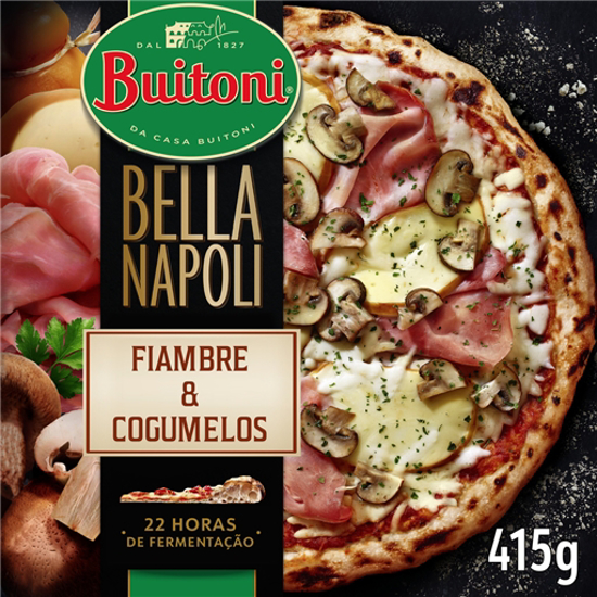 Imagem de Pizza de Fiambre e Cogumelos Bella Napoli BUITONI emb.415g