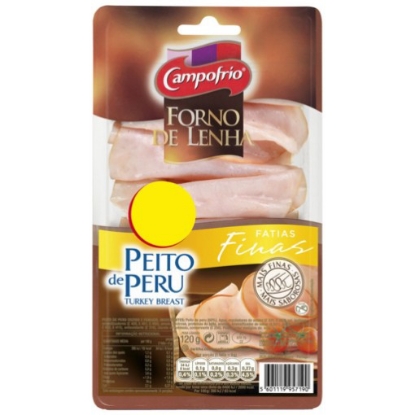 Mostrar detalhes para Fiambre Peito de Peru Fatias Finas Forno Lenha CAMPOFRIO emb.120g Imagem de Fiambre Peito de Peru Fatias Finas Forno Lenha CAMPOFRIO emb.120g