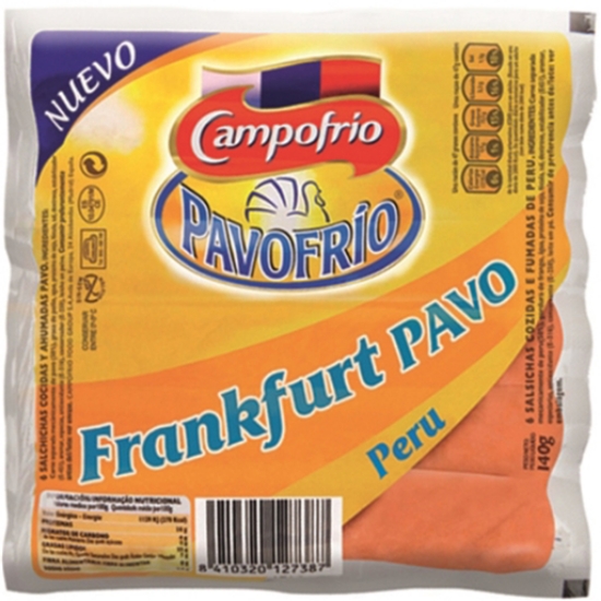 Imagem de Salsichas de Peru Frankfurt Vácuo CAMPOFRIO emb.140g