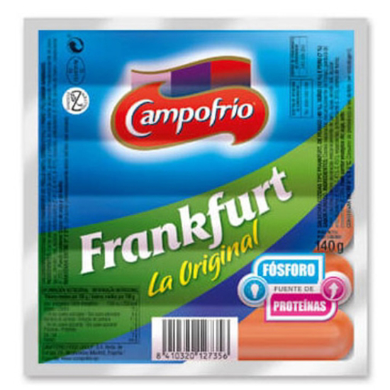 Imagem de Salsichas Frankfurt Original Vácuo CAMPOFRIO emb.140g