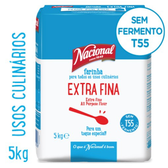 Imagem de Farinha Extra Fina Sem Fermento T55 NACIONAL emb.5kg