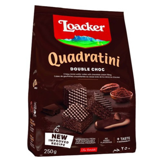 Imagem de Boacha Waffer Quadratini Double Chocolat LOACKER emb.250g