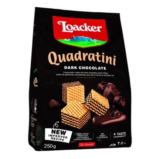 Imagem de Bolachas Wafer Quadratini Fondent Chocolate Negro LOACKER emb.250g