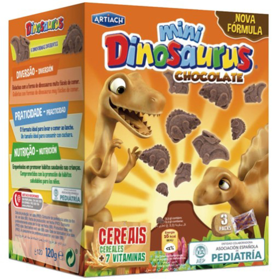 Imagem de Bolachas Mini Dinosauros Chocolate Saquetas ARTIACH emb.3x40g