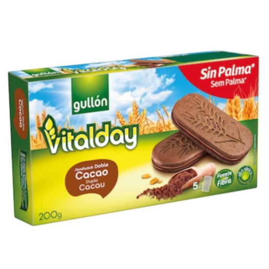 Imagem de Bolachas Vitalday Recheadas Duplo Cacau GULLON emb.200g