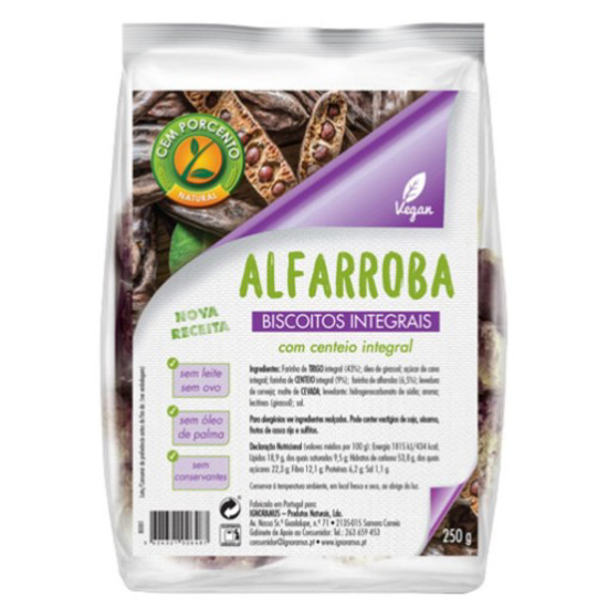 Imagem de Biscoitos Integrais Alfarroba CEM PORCENTO emb.250g