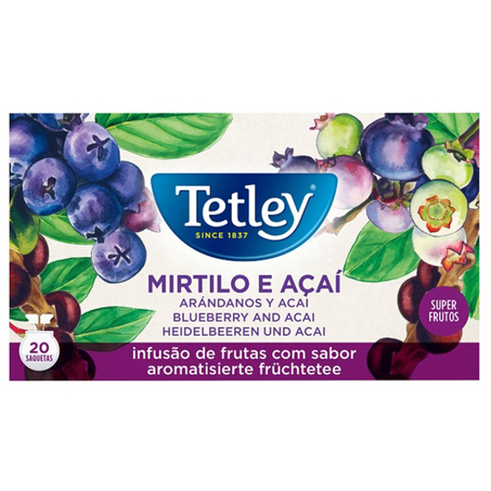 Imagem de Infusão Mirtilo & Açaí Superfruits Saquetas TETLEY 20un