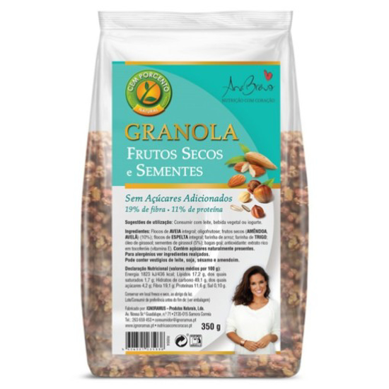 Imagem de Granola Frutos Secos sem Açúcar CEM PORCENTO emb.350g