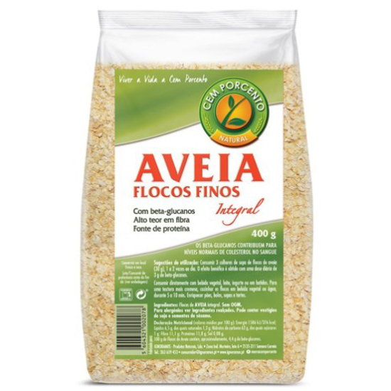 Imagem de Flocos Aveia Fina Integral CEM PORCENTO emb.400g