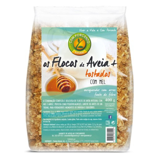 Imagem de Flocos de Aveia com Mel CEM PORCENTO emb.400g