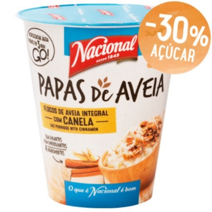 Mostrar detalhes para Papas de Aveia com Canela NACIONAL emb.60g Imagem de Papas de Aveia com Canela NACIONAL emb.60g