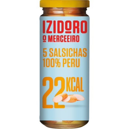 Imagem de Salsichas 100% Peru 22 Kcal Frasco 5 unidades IZIDORO emb.160g