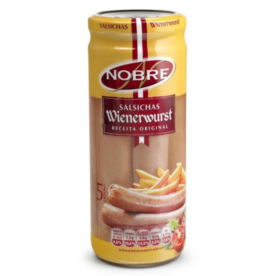 Imagem de Salsichas Wienerwurst Frasco 5 unidades NOBRE emb.440g