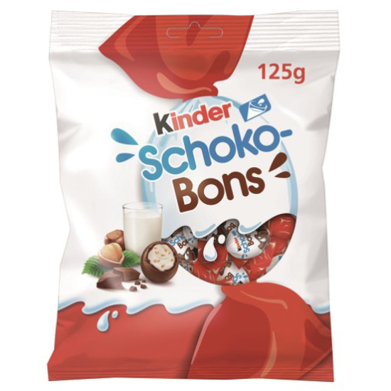 Imagem de Bombons Chocolate Leite Recheio Leite e Avelãs Schoko-Bons KINDER emb.125g