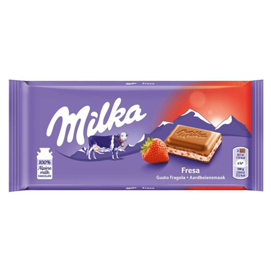 Imagem de Tablete Chocolate de Leite Morango/Iogurte MILKA emb.100g