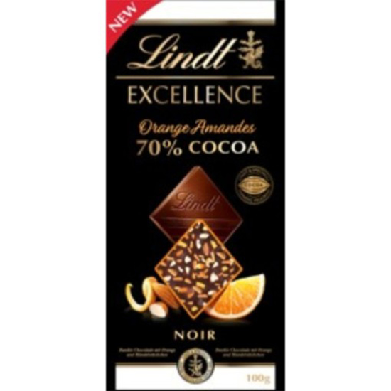 Imagem de Tablete Chocolate Excellence Laranja & Amêndoa LINDT emb.100g