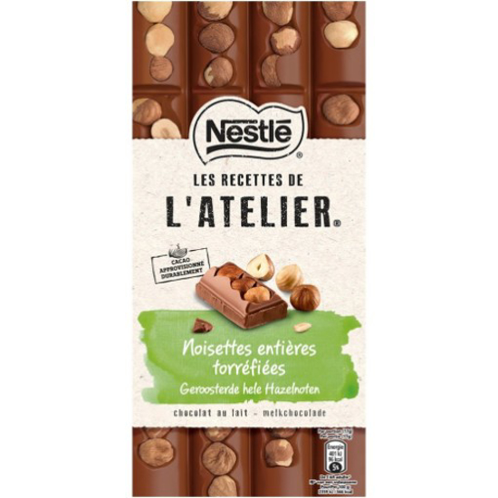 Imagem de Tablete Chocolate Leite Avelãs Les Recettes de L'Atelier NESTLÉ emb.170g