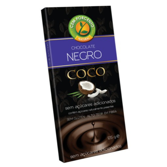 Imagem de Tablete Chocolate Negro Coco CEM PORCENTO emb.125g
