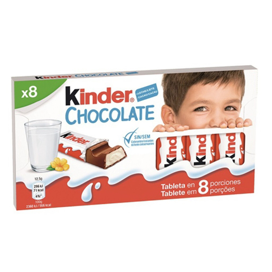 Imagem de Tablete de Chocolate de Leite T8 Kinder KINDER 8un