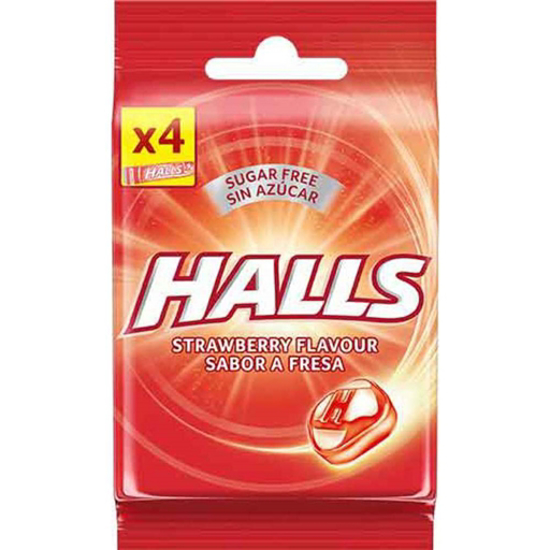 Imagem de Rebuçados sem Açúcar Morango HALLS emb.4x32g