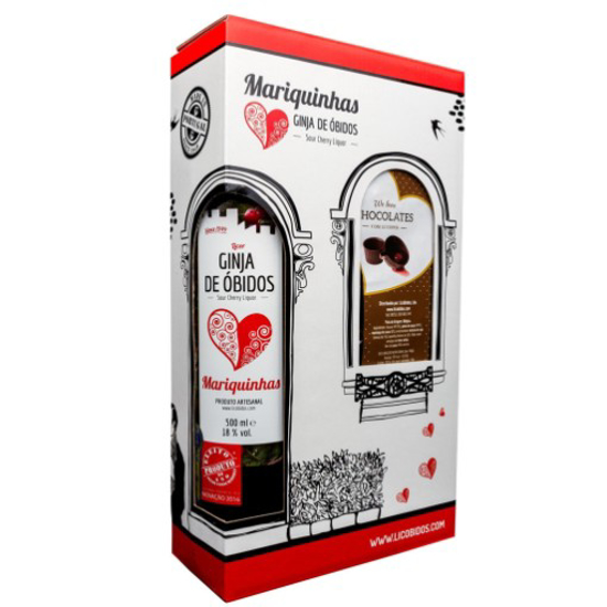 Imagem de Ginja Com Copos Choco MARIQUINHAS garrafa 50cl