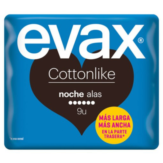 Imagem de Pensos Higiénicos CottonLike Noite com Alas EVAX 9un