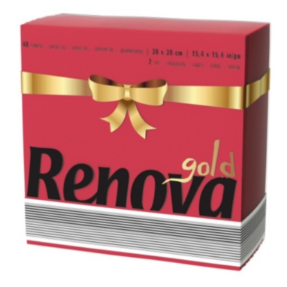 Mostrar detalhes para Guardanapos 2 Folhas Gold Vermelho 39 x 39 cm RENOVA 40un Imagem de Guardanapos 2 Folhas Gold Vermelho 39 x 39 cm RENOVA 40un
