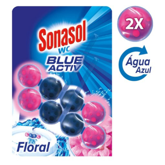 Imagem de Bloco Sanitário Blue Active Floral SONASOL 2un