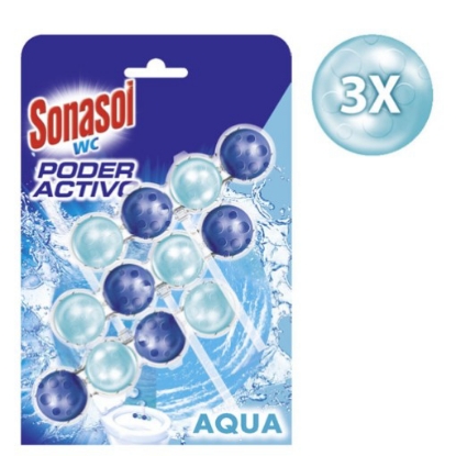Mostrar detalhes para Bloco Sanitário Sólido poder ativo Aqua SONASOL 3un Imagem de Bloco Sanitário Sólido poder ativo Aqua SONASOL 3un