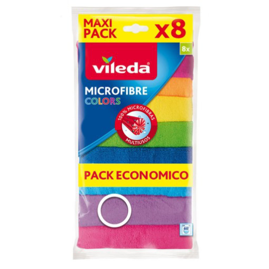 Imagem de Pano Microfibras Colors VILEDA 8un