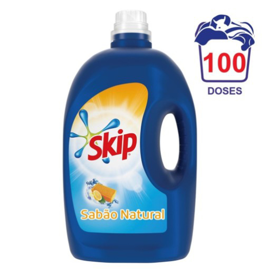Imagem de Detergente Máquina Roupa Líquido Sabão Natural SKIP 100doses