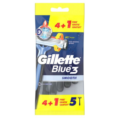 Mostrar detalhes para Lâminas Descartáveis Blue 3 GILLETTE 4+1un Imagem de Lâminas Descartáveis Blue 3 GILLETTE 4+1un