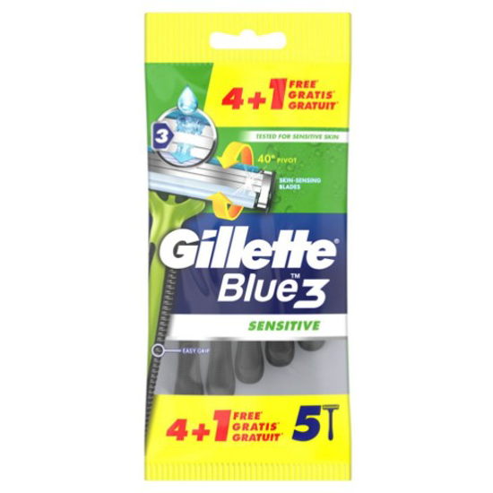 Imagem de Lâminas Descartáveis Blue 3 Peles Sensíveis GILLETTE 4un + 1un