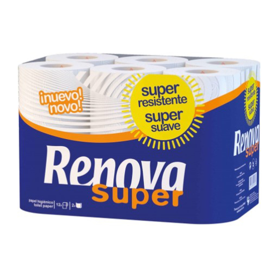 Imagem de Papel Higiénico 2 Folhas Super Branco RENOVA 12un