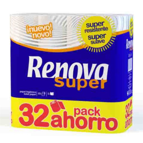 Imagem de Papel Higiénico 2 Folhas Super Branco RENOVA 32un