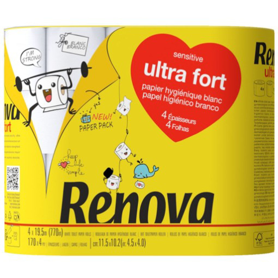 Imagem de Papel Higiénico 4 Folhas Ultraforte RENOVA 4rolos