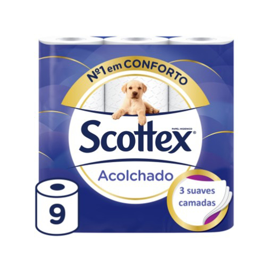 Imagem de Papel Higiénico Acolchoado SCOTTEX 9un