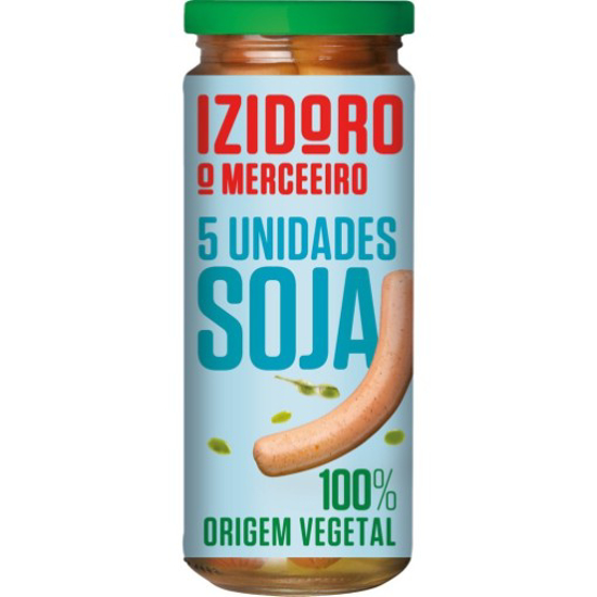 Imagem de Salsichas com Soja +Vida Frasco 5 unidades IZIDORO emb.400g