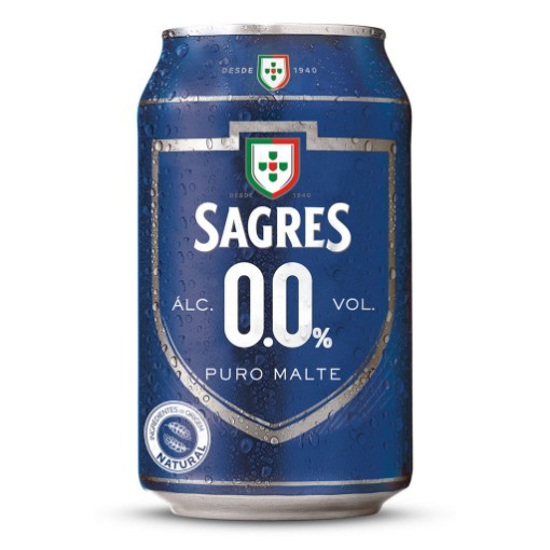 Imagem de Cerveja sem Álcool 0,0% SAGRES lata 33cl