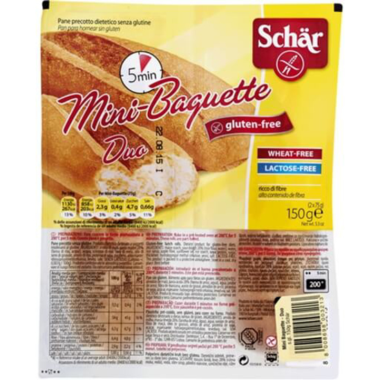 Imagem de Pão Baguete Mini sem Glúten SCHÄR emb.2x75g