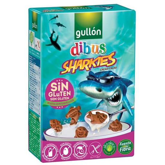 Imagem de Bolachas Cacau Dibus Sharkies sem Glúten GULLÓN emb.250g