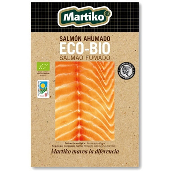 Imagem de Salmão Fumado da Noruega Eco Biológico MARTIKO emb.80g