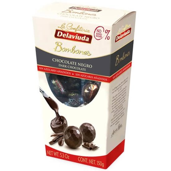 Imagem de Bombons de Chocolate Negro sem Açúcar DELAVIUDA emb.150g