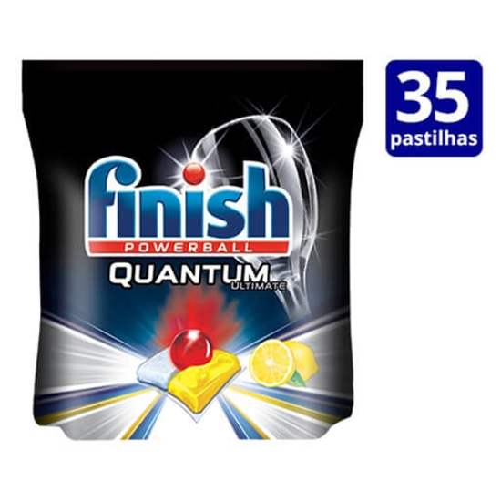 Imagem de Detergente Máquina Loiça Pastilhas Quantum Ultimate Limão FINISH 35 doses
