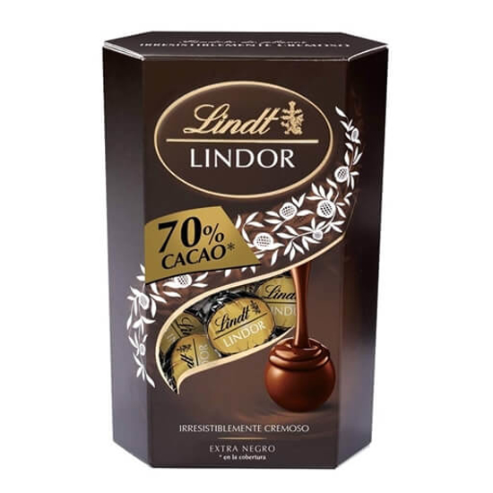 Imagem de Bombons de Chocolate Negro 70% Mini Cornet LINDT emb.75g